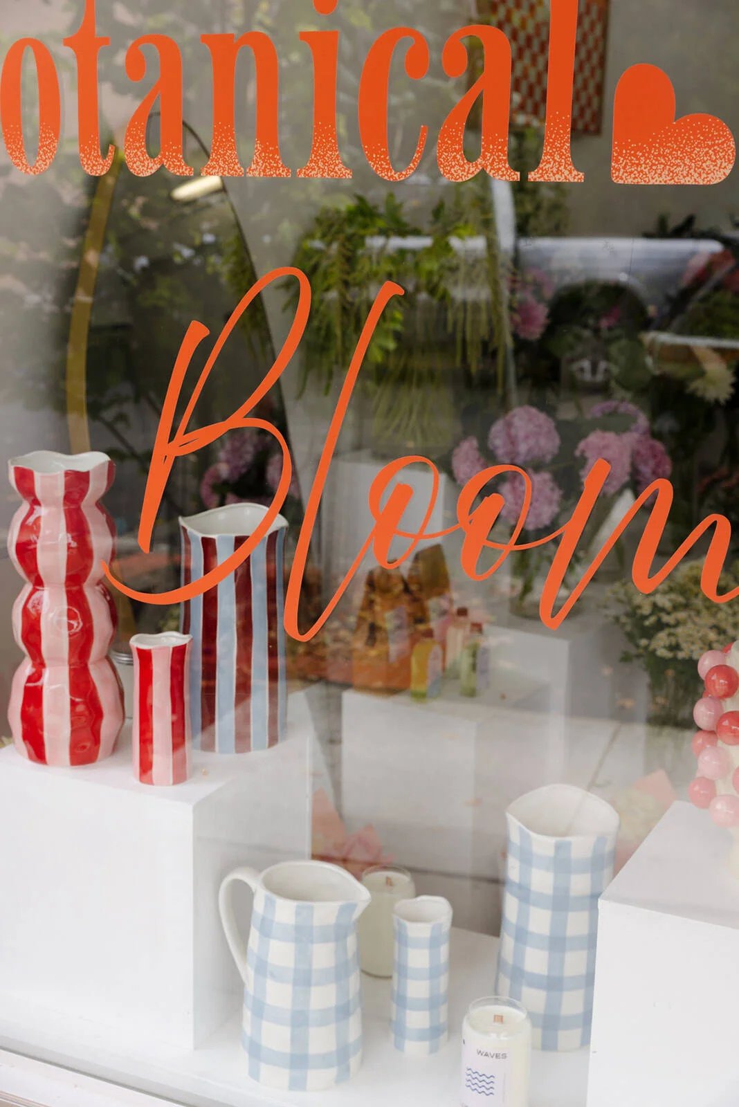 Gifts and homewares in the el'botanical Bloom Bar window display
